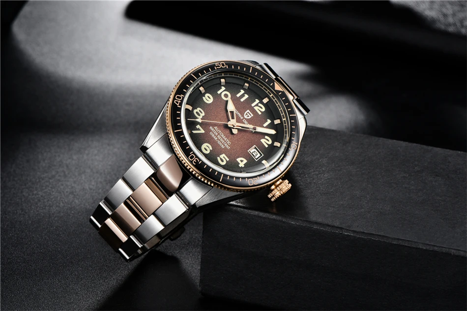 PAGANI DESIGN Luxury Men's Mechanical Wristwatch Top Brand NH35A Movement Blue Automatic 100M Waterproof Watch Relogio Masculino