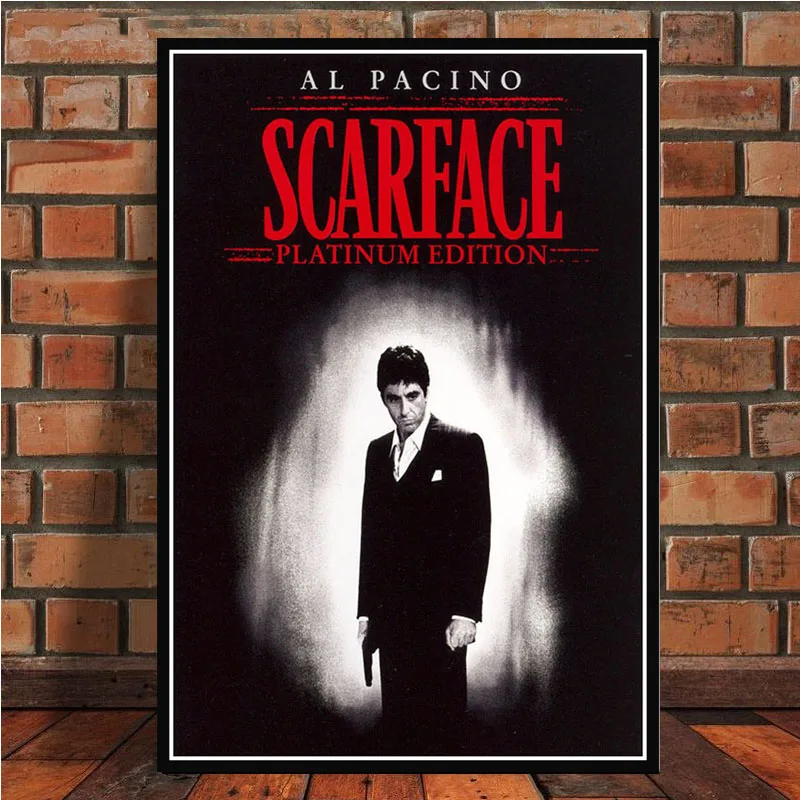 0009 AL PACINO Лицо со шрамом Гангстерский фильм художественный постер Картина Настенная картина для домашнего декора плакаты и принты - Цвет: 0009