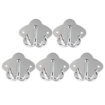 

5Pcs Hook Wall Mounted Rustproof Stainless Steel Durable Practical Coat Hook Key Hook Hanger Organizer for Home