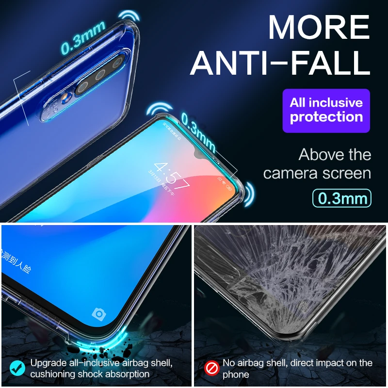 Ударопрочный бампер SmartDevil прозрачный силиконовый чехол для телефона Xiaomi cc9 cc9e