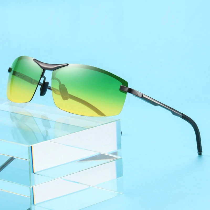 Polarized Sunglasses Anti-Glare HD-Lens Clear Night Vision Sunglasses Daytime Polarized Copper and Yellow Tint Night Driving Glasses For Men
