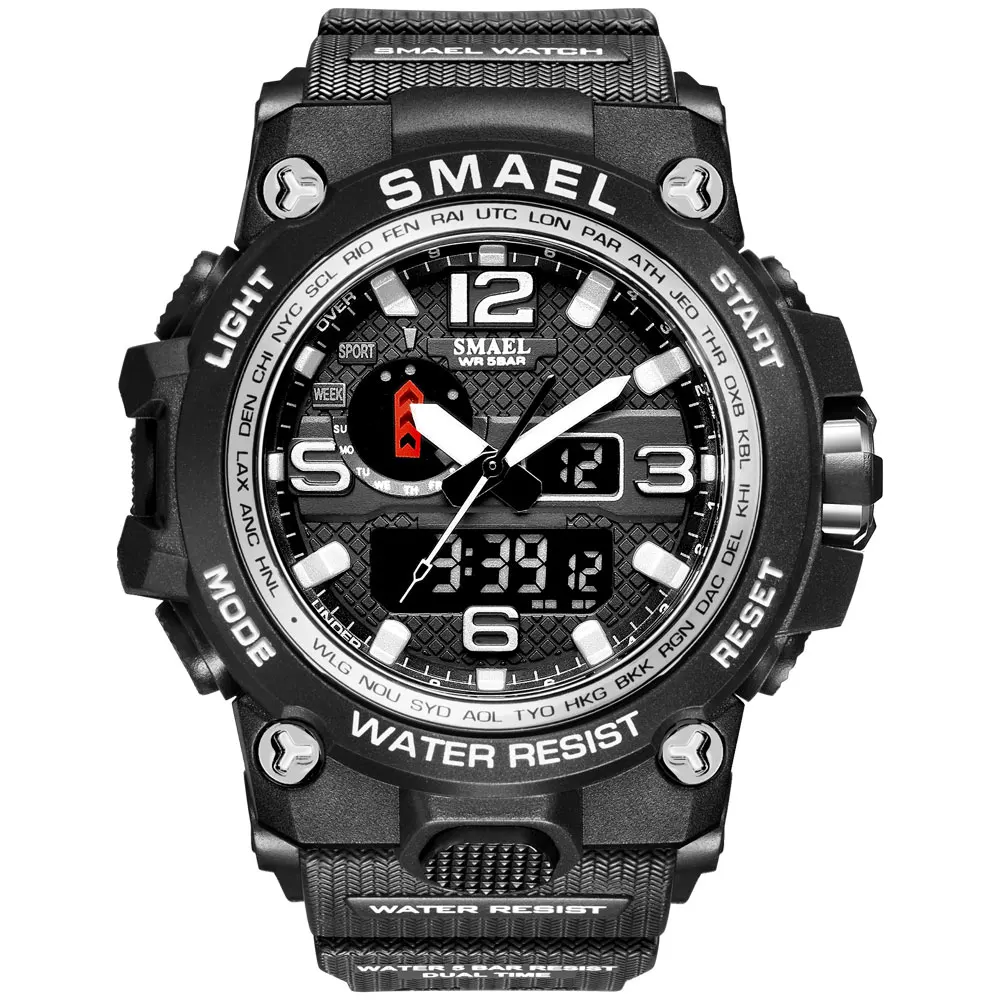 SMAEL Watch for Men Military Sport Waterproof Wristwatches Alarm Clock LED Digital Stopwatch relogio masculino часы мужские 1545 