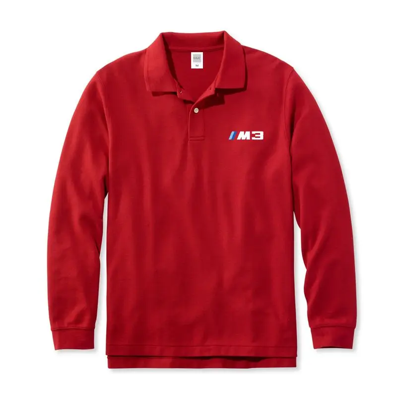 M SERIES M3 Cotton Polo Shirts Men& Women Unisex Brand-Clothing Homme Brand Clothing Man Polos Summer Short 237NQ - Цвет: Long Red