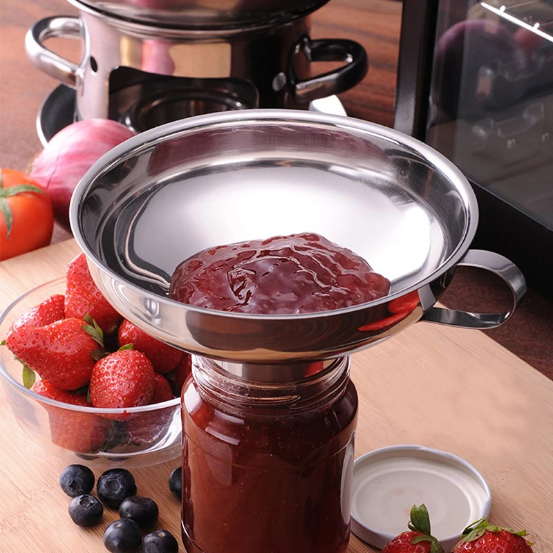 Stainless Steel Canning Funnel Wide Mouth Jar Funnel With Handle For