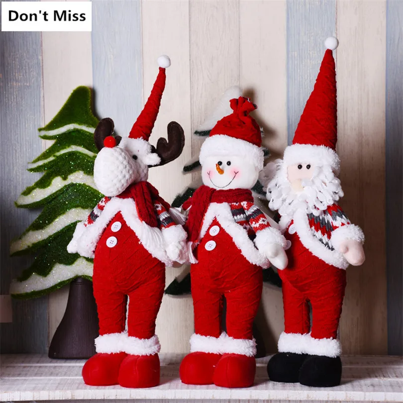 

Wedding Birthday Party Decor Tall 48cm Santa Claus Snowman Elk Figures Christmas Decoration for Home Natal Xmas Ornaments Doll