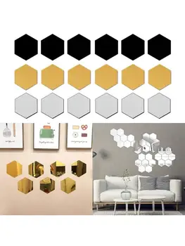 

12pcs/set Hexagonal Bathroom Mirror Wall Sticker Living Room Bedroom DIY Removable Home Personalized Decorative Mirror