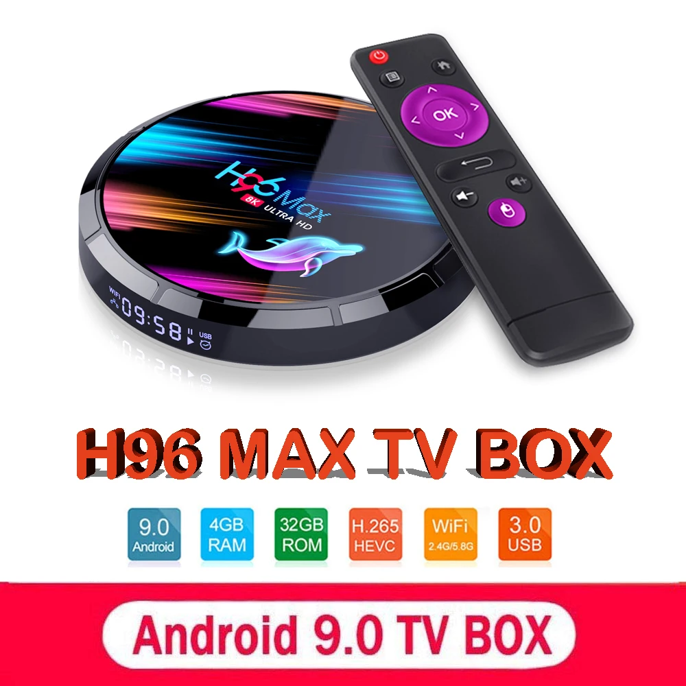 ТВ-приставка H96 MAX X3 Amlogic S905X3 гигабитная lan Android замена h96 max 2 4G и Wi-Fi BT4.0 128g