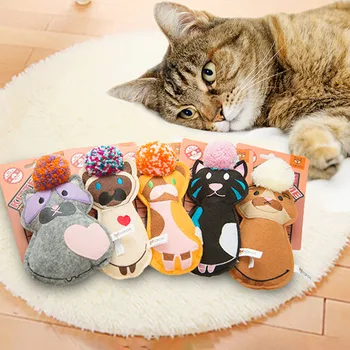 

Catnip Plush Toy Bite Resistant Cat Built-in Mint Doll Cartoon Animal Shaped Soft Fleece Toys For Cats Chew Toy Kitten Scratcher