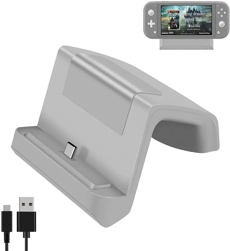 Gray Для nintendo Switch/Switch Lite Мини Портативная подставка для быстрой зарядки с портом usb type C, сменная зарядная док-станция - Цвет: Gray
