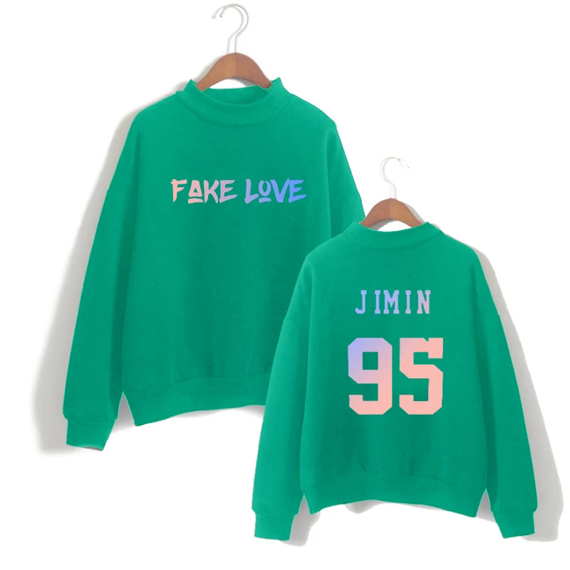 Что спереди была надпись «fake love», а сзади «Jimin 95»! толстовка унисекс K-pop Bangtan для мальчиков Fake love с капюшоном - Цвет: Sweatshirt15