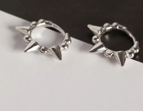 silver SHANICE серебряные бусины 925 пробы и заклепки маленькие серьги гвоздики для женщин модные украшения Рождественский подарок - Окраска металла: silver