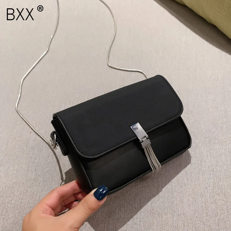 

[BXX] Chain PU Leather Crossbody Bags For Women 2020 Spring Shoulder Messenger Bag Brand Designer Female Travel Handbags HK546