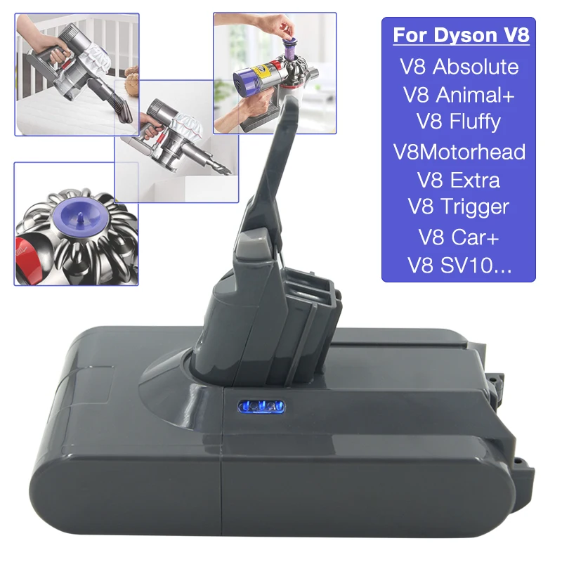 Batteria al litio di ricambio SV10 21.6V per batteria ricaricabile per  animali V8 aspirapolvere assoluto Dyson V8|Replacement Batteries| -  AliExpress
