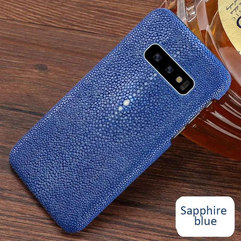Натуральная кожа ската чехол для samsung Galaxy A70 s10 S7 S8 S9 Plus Роскошный чехол для a50 a10 A30 a8 a7 Примечание 10 плюс - Цвет: blue