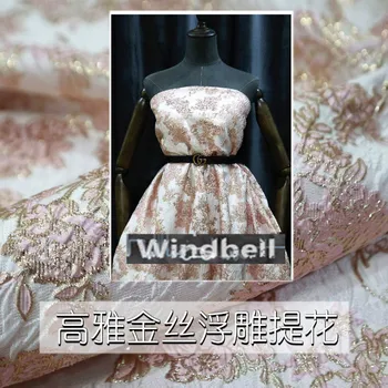 

100cm*135cm/piece European and American spring and autumn gold yarn yarn-dyed jacquard dress brocade fabric