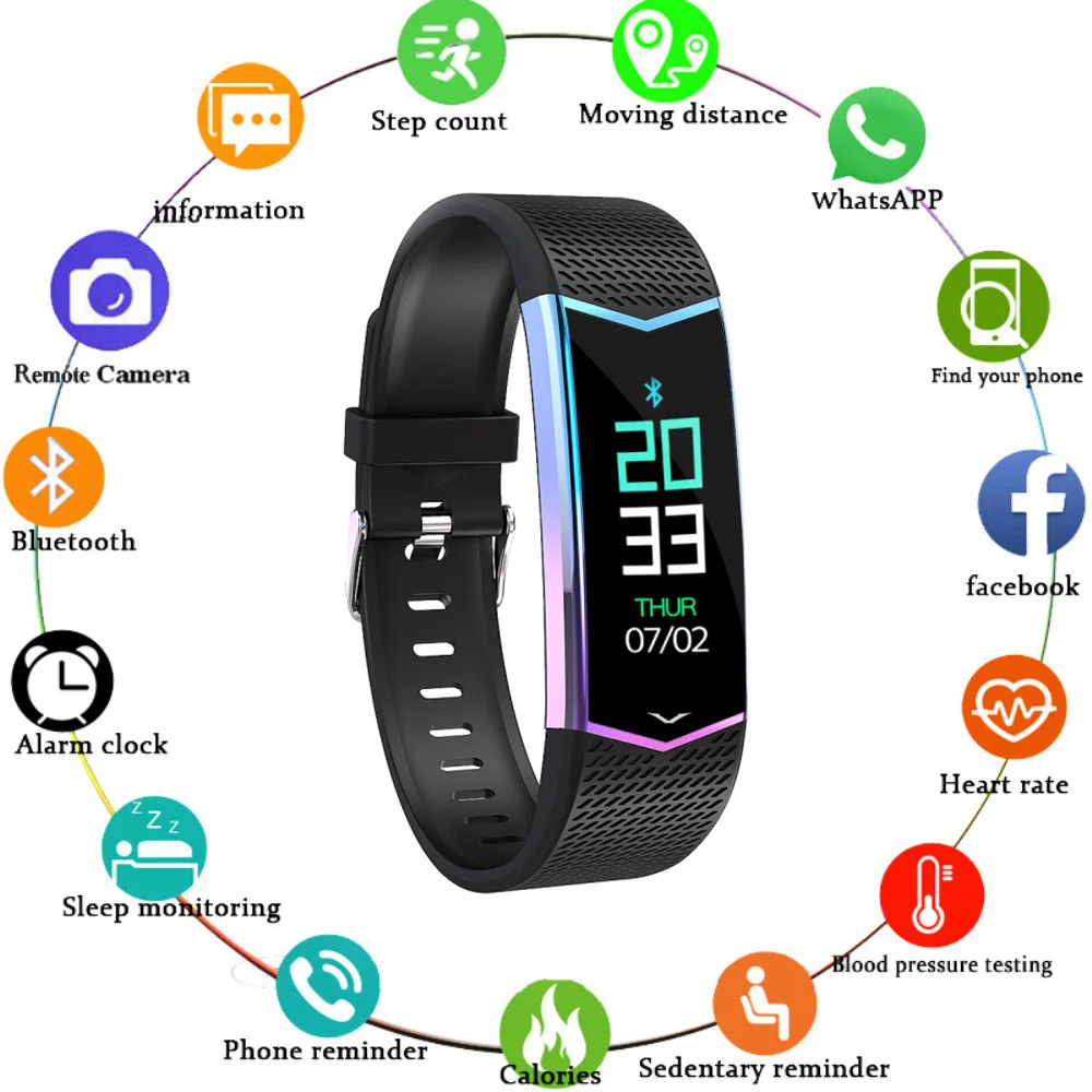 

2020 Hot Sell LV08 Smart Bracelet Information Reminder Activity Tracker Sports Heart Rate Monitor Men and Women Fitness Watch