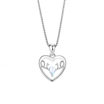 

Love Antler Pendant Sterling Silver Simple and Compact, a Deer with You Clavicle Chain Summer New Temperament Necklace Female