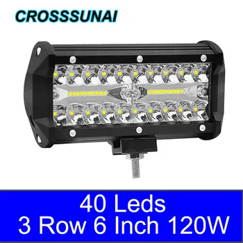 

120W Auto led Bulb Work Light Bar For 4x4 Offroad Boats ATV SUV 4WD Truck 6000K aanhanger verlichting LED Bar werklamp 12V IP68