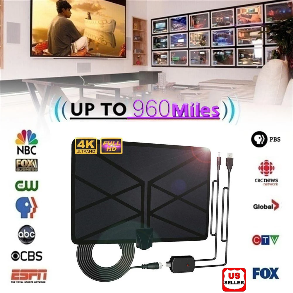 960 Миля Диапазон антенна ТВ цифровая HD Skywire 4K антенна цифровая внутренняя HD ТВ 1080P