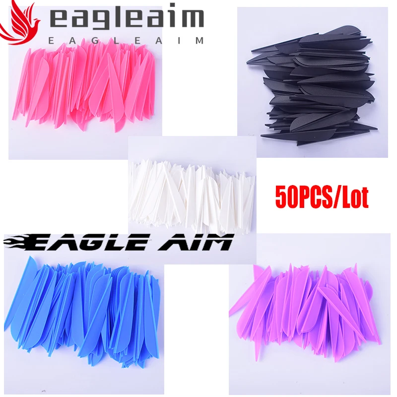 Arrows Vanes 4 Inch (approximately 10.2 cm) Plastic Feather Fletching Cut Archery For DIY AccessorArrows 50 Pack | Спорт и