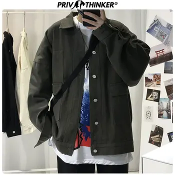 

Privathinker Hip Hop Safari Style Men's Jackets 2020 Spring Solid Black Man Jacket Outwear Streetwear Casual Unisex Coat Clothes