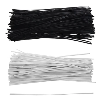 

Big deal 330Pcs Cable Organizer Binding Packaging Wire Twist Ties - 130Pcs White 150X2.2Mm & 200Pcs Black 50 X 1.8Mm