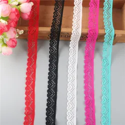 Beautiful 10 Yards/lot Elastic Lace Ribbon 18mm Wide Lace Fabric Crafts Decorate Underwear DIY Clothing Lace Applique