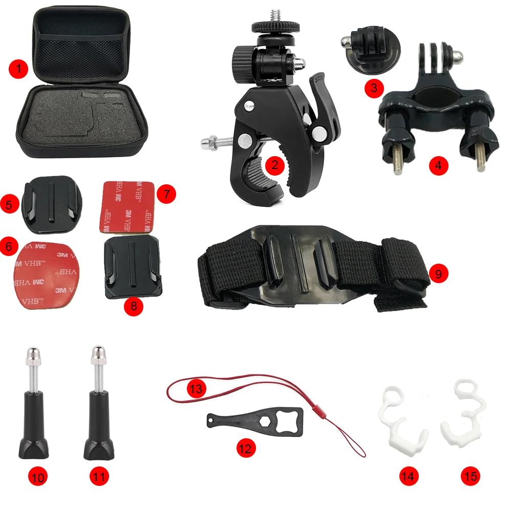 Аксессуары Go pro, набор для крепления на шлем, велосипедный зажим для GoproHero8/7/6/5/4/Max Yi 4K SJ8Pro Sj9 DJI OSMO Action H8 H9R