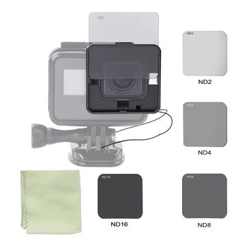

Square ND Lens Filter Protector Kit Set (ND2/ND4/ND8/ND16) for GoPro Hero 5 Naked Camera w/ Mounting Frame Holder