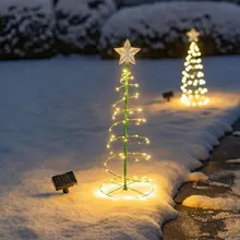 Crystal Christmas Tree Lights Christmas Spiral Tree LED Light Solar Panels Outdoor Christmas Tree Decoration 2021 Xmas Decor