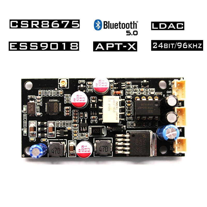 Плата беспроводного приемника CSR8675 с Bluetooth 5 0 декодера ES9018 зеркальная плата I2S DAC