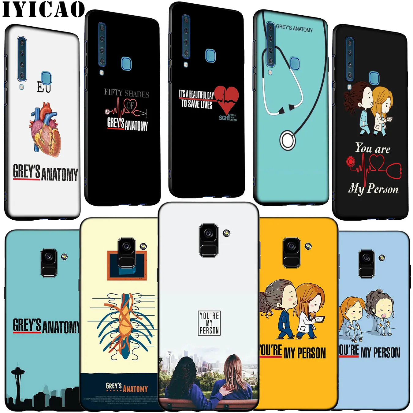 Greys серый анатомический Мягкий силиконовый чехол для телефона Samsung Galaxy A6 A7 A8 A9 2018 A3