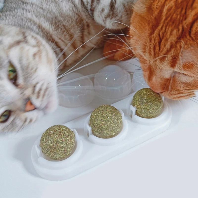 3 шт./компл. самоклеящаяся вращающаяся кошка Silvervine Lick Ball для кошек настенное крепление молярный Прорезыватель игрушка для питомца кота Прорезыватель игрушка для собак, очищающая зубы