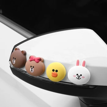

2PC/Set Car Sticker Anti-collision Strip Bear Brown Anti-collision Sticker Auto Door Rearview Mirror Protector Car Accessories