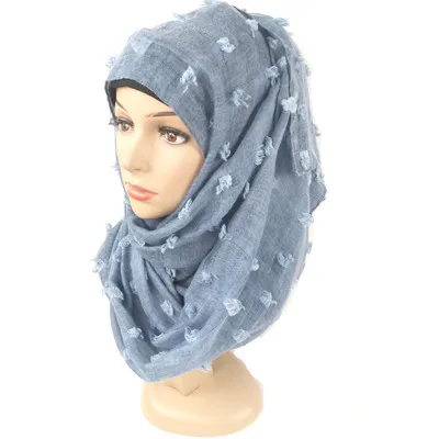 Мусульманский хлопковый хиджаб шарф для женщин исламский простой платок для женщин шали и обертывания - Цвет: 5