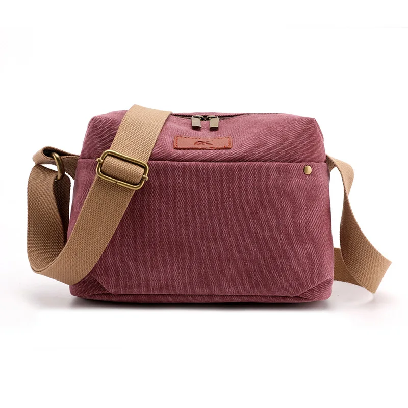 Модная многофункциональная женская сумка через плечо, Высококачественная прочная тканевая сумка-мессенджер, женская маленькая сумка через плечо с клапаном - Цвет: Fushia