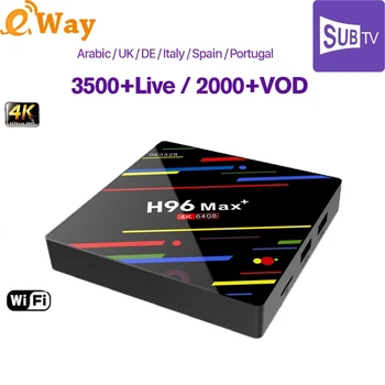 

H96 MAX+ Europe IPTV Box Smart Android 9.0 IP TV Arabic SUBTV Code IPTV Subscription UK Spain Canada Turkey Portugal IPTV