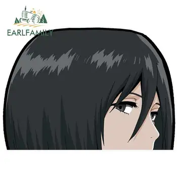 

EARLFAMILY Car Sticker for MKS01 Mikasa AoT Ackerman Anime Peeking Fine Decal Motorcycle Waterproof DIY Occlusion Scratch