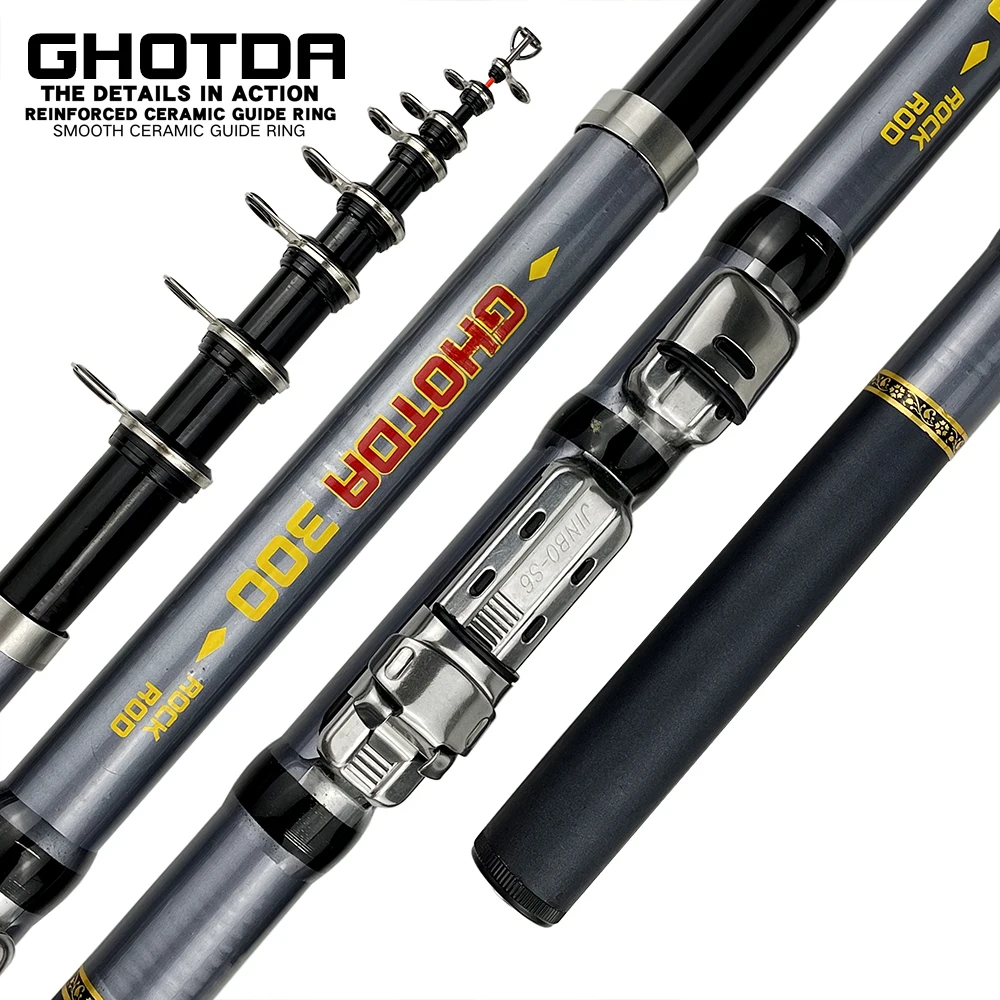 GHOTDA Riverside Rock Fishing Rod 1.5-3m Telescopic, Light Weight, 4-10  Knots Rigid Fishing Rod - AliExpress