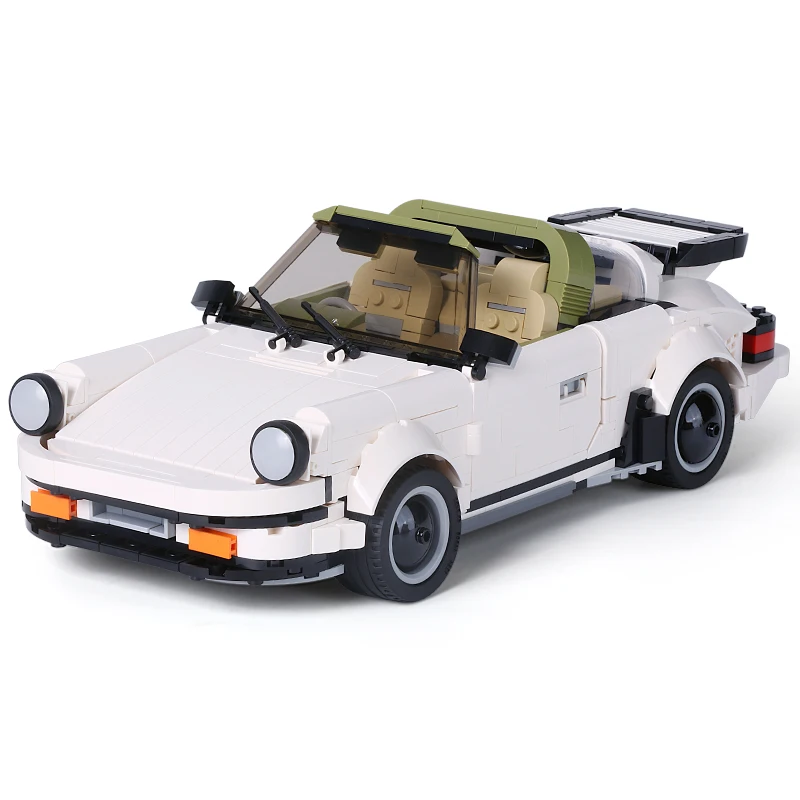 

MOC Technic Series The PORSCHEE 911 White Classic Racing Car Model Kit Educational Building Blocks Bricks Toys Compatible legoed
