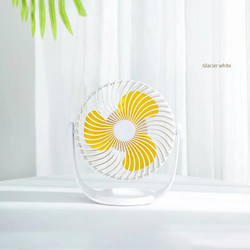  USB Rechargeable Mini USB Desk Fan with 2000mAh Battery with 3 Adjustable Speeds Strong Airflow Qui