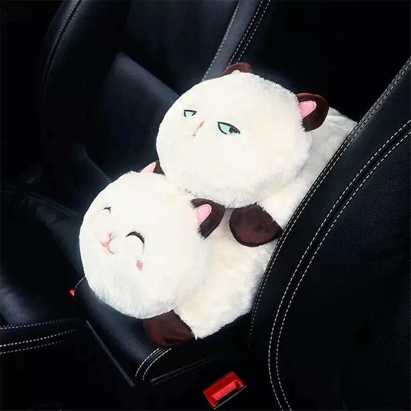  Napkin Cat Tissue Box Car Holder Cute Cartoon Cat Tissue Box Seat Back Hanging Napkin Container Hol