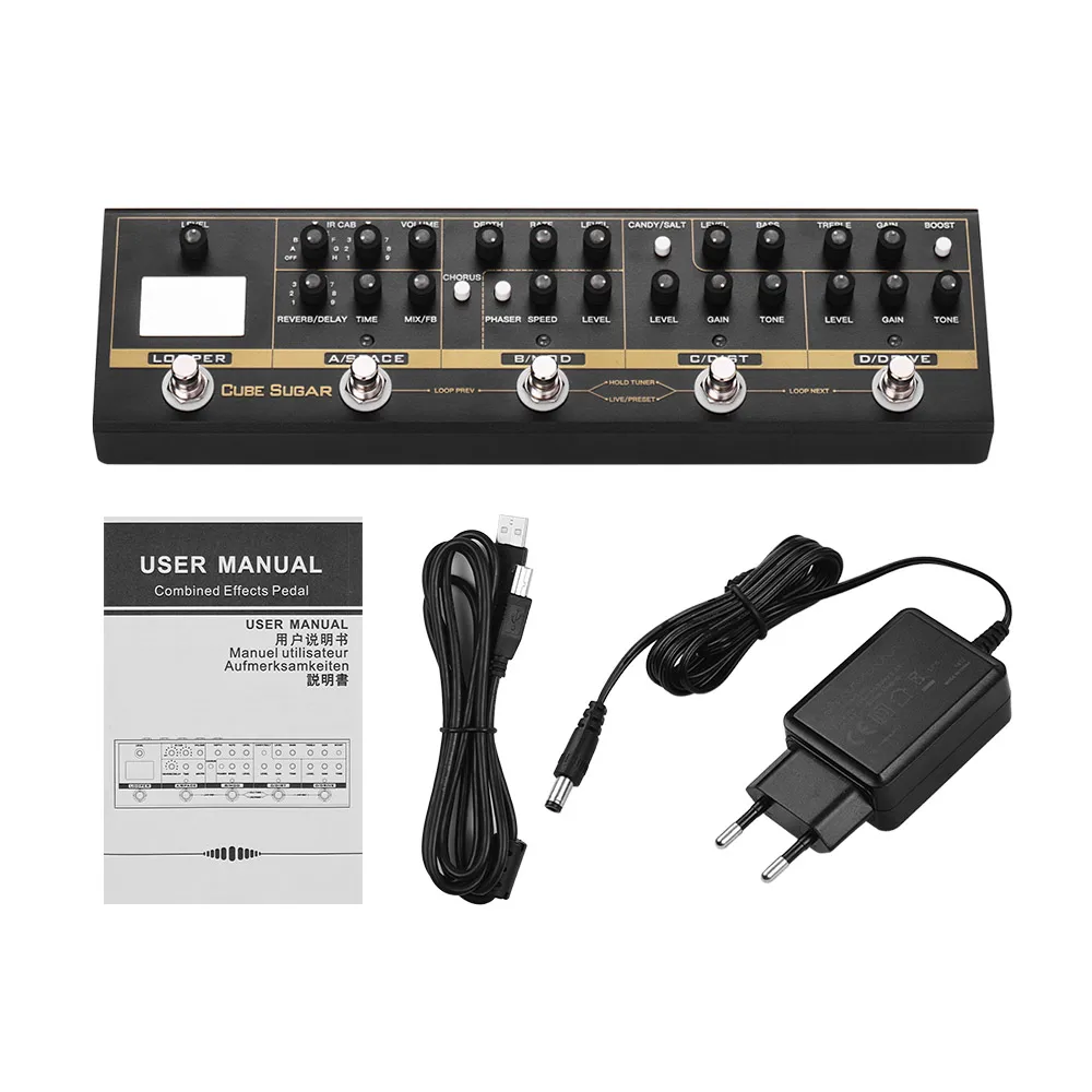 

CUVAVE Combined Guitar Effects Pedal with 72 IR Cabinets Simulation 9 Loops Tuner Boost Distortion Chorus Phaser Delay Effects