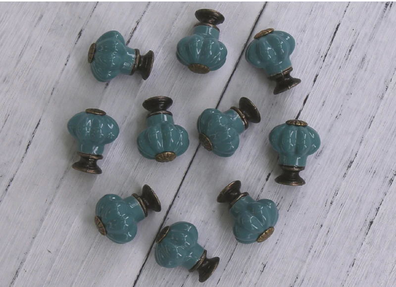 10PCS Vintage Ceramic Knobs and Handles Door Cupboard Drawer Small Pull Knob Handle,Furniture Hardware