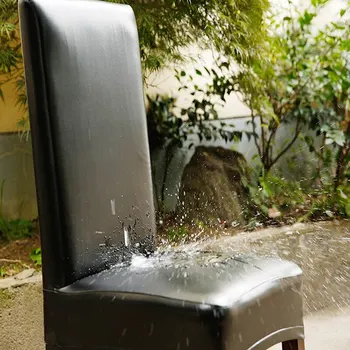 

Hoomall 1pc PU Leather Chair Seat Cover Home Waterproof And Oilproof Chair Slipcovers Cover Stretch Dining Chair Home Decorative