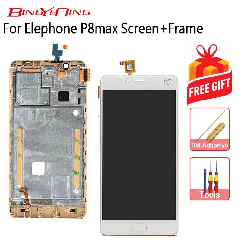 

BingYeNIing New Original For Elephone P8 Max Touch Screen+ LCD Display+Frame+fingerprint Assembly Replacement