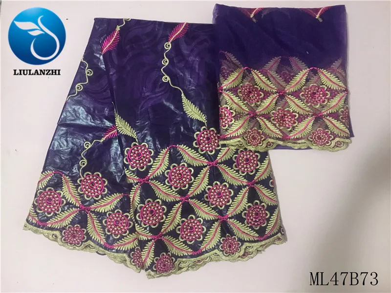 LIULANZHI Африканский шитье базин ткани платье кружево вышивка хлопок парча Riche вечерние африканские Базен ML47B73