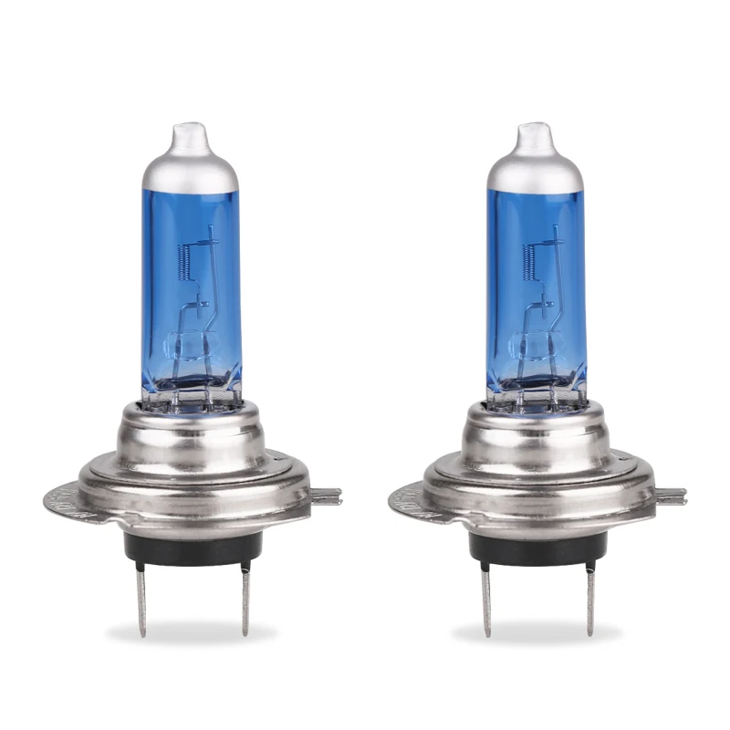 2 шт. 12V H7 галогенная лампа высокой Мощность 55/100w 6000k супер яркий белый кварц Стекло галогенная лампа для автомобиля Сменные лампы фар лампа 2 шт. 12V H7 галогенная лампа высокой Мощность 55/100w 6000k супер яркий белый кварц Стекло галогенная лампа для автомобиля Сменные лампы фар лампа