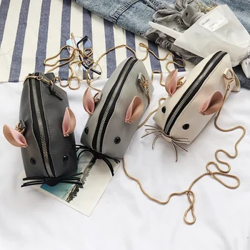 

Shoulder Bag Women Messenger Bag Female Women's Leather Bag Fashion Animal Bag Personalized And Creative Cute Mouse Bag Mini Bag