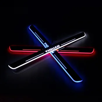 

For Volkswagen VW Tiguan 2016 - 2019 Acrylic Moving LED Welcome Pedal Car Scuff Plate Pedal Door Sill Pathway Light
